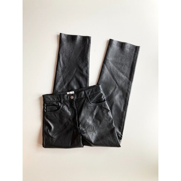 Aritzia Pants - Aritzia WILFRED Melina Black Vegan Leather Ankle Trousers Pants, Size 2